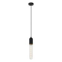 LSP-8786 Подвесной светильник, цвет основания - черныйбронзовый, плафон - стекло (цвет - прозрачный), 1х9W E27