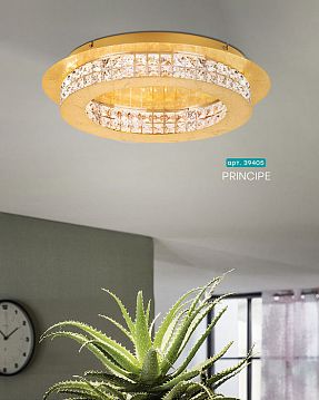 39405 39405 Светодиодный потолочн свет-к PRINCIPE, 10x3,15W(LED), сталь, золотистый, кристаллы, прозрачный, 39405  - фотография 2