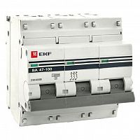 mcb47100-3-100C-pro Автоматический выключатель EKF PROxima 3P 100А (C) 10кА, mcb47100-3-100C-pro