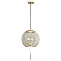 LSP-8356 Acquario Подвесной светильник, цвет основания - матовое золото, плафон - стекло (цвет - прозрачный), 1x5W led
